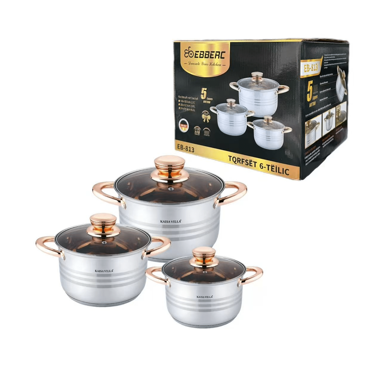 3-piece stainless steel pot set (EB)