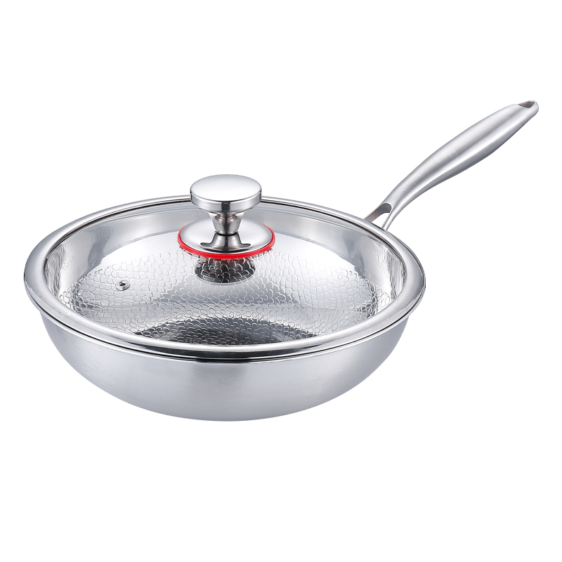 Three-layer steel frying pan