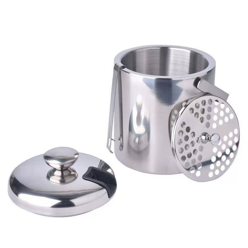 Double-wall stainless steel ice bucket