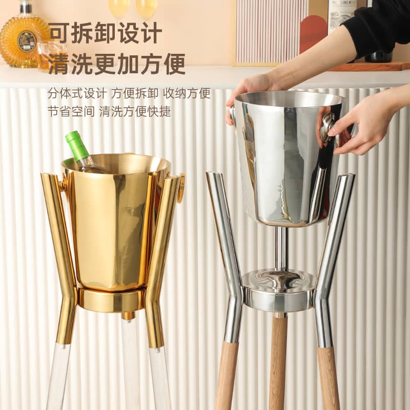 Stainless steel hexagonal champagne bucket