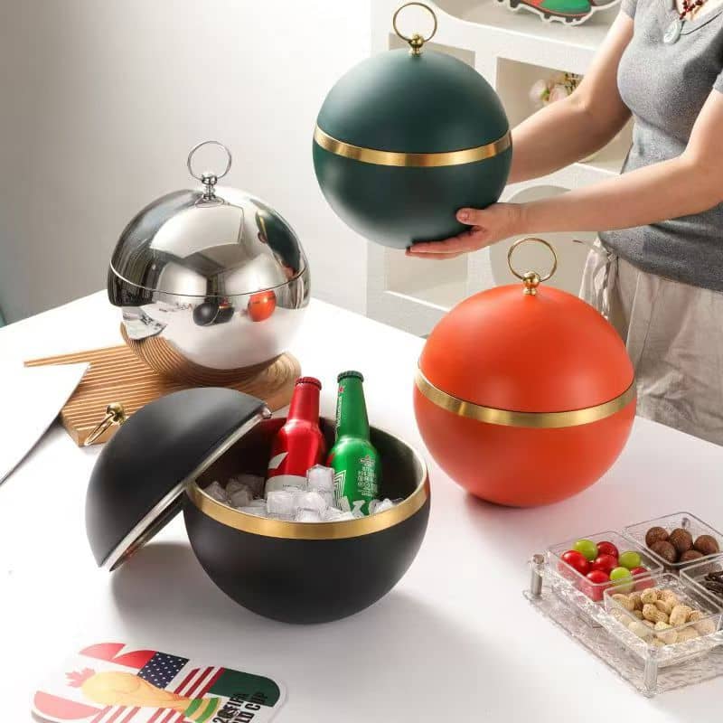 Double-wall stainless steel ice bowl