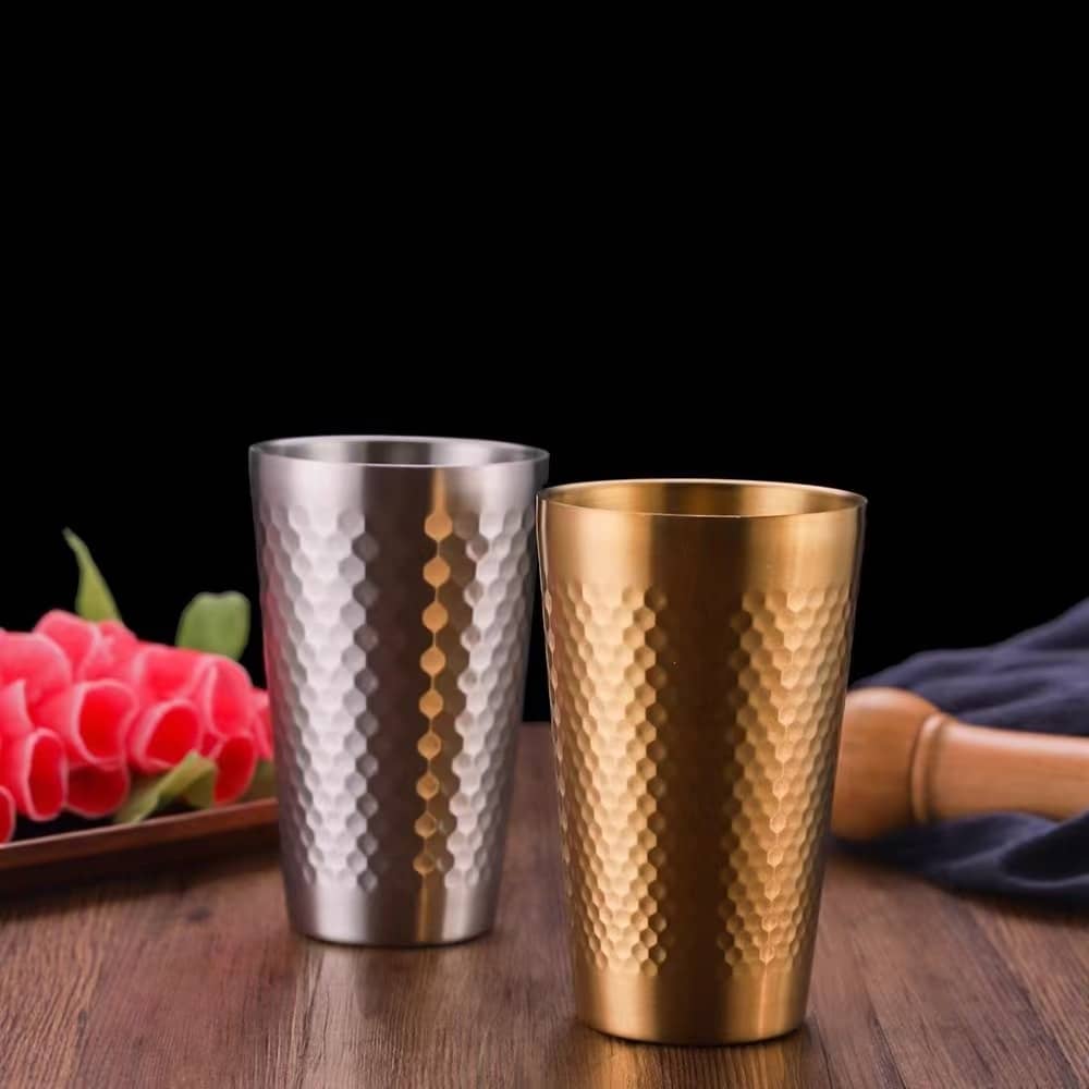 Honeycomb pattern stainless steel water cup