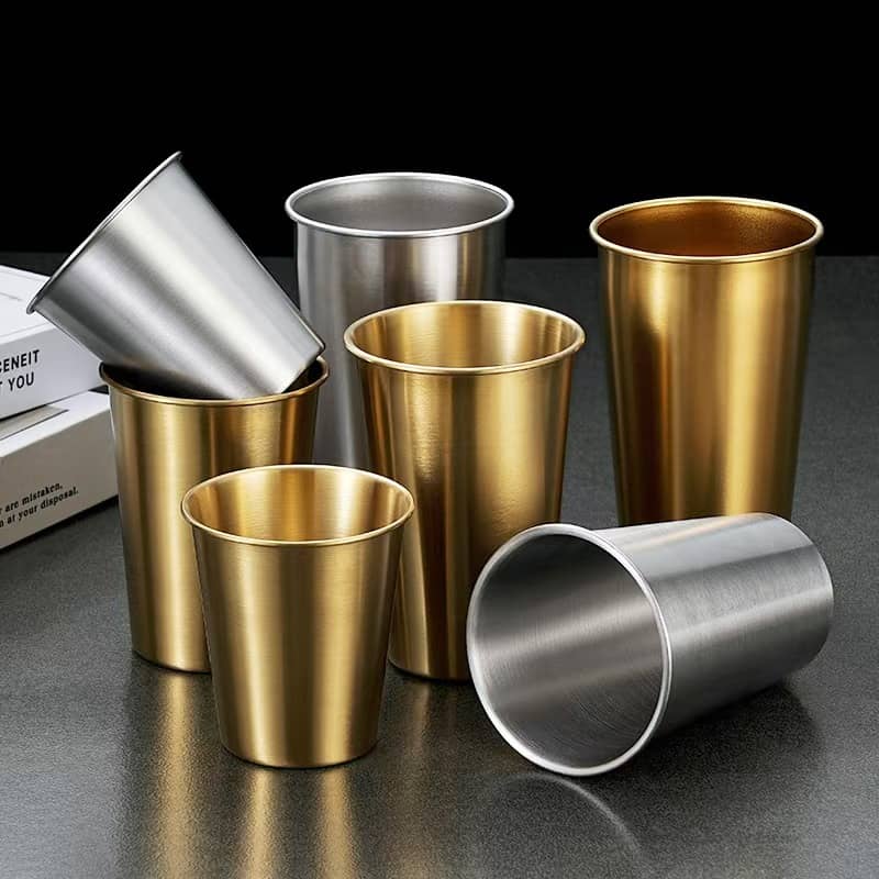 Single wall stainless steel water cups & beer mugs