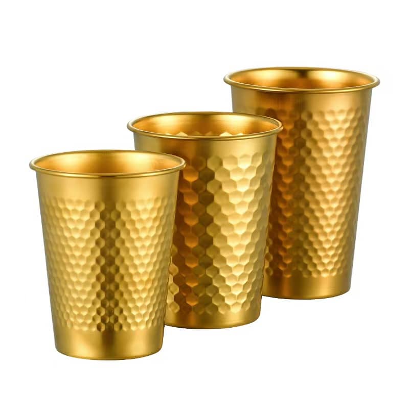 Honeycomb Textured Single Wall Stainless Steel Cup