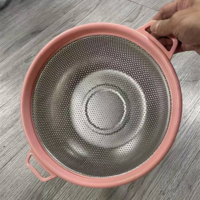 Round Fine Hole Basket with Plastic Rim