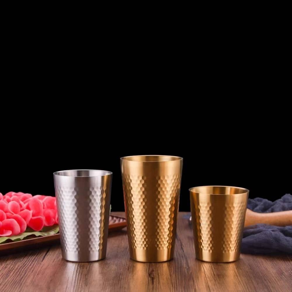 Honeycomb pattern stainless steel water cup