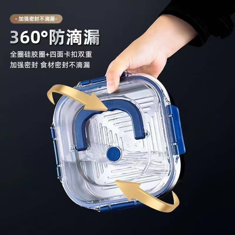 Square Stainless Steel Food Storage Container With Handle Lid