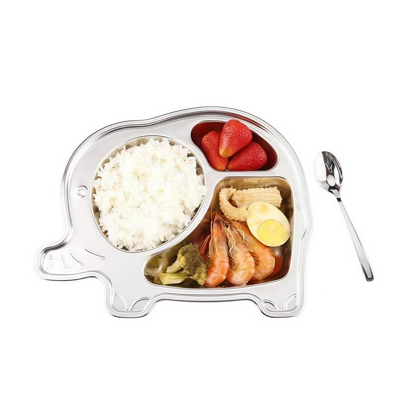 Elephant Style Stainless Steel Food Tray