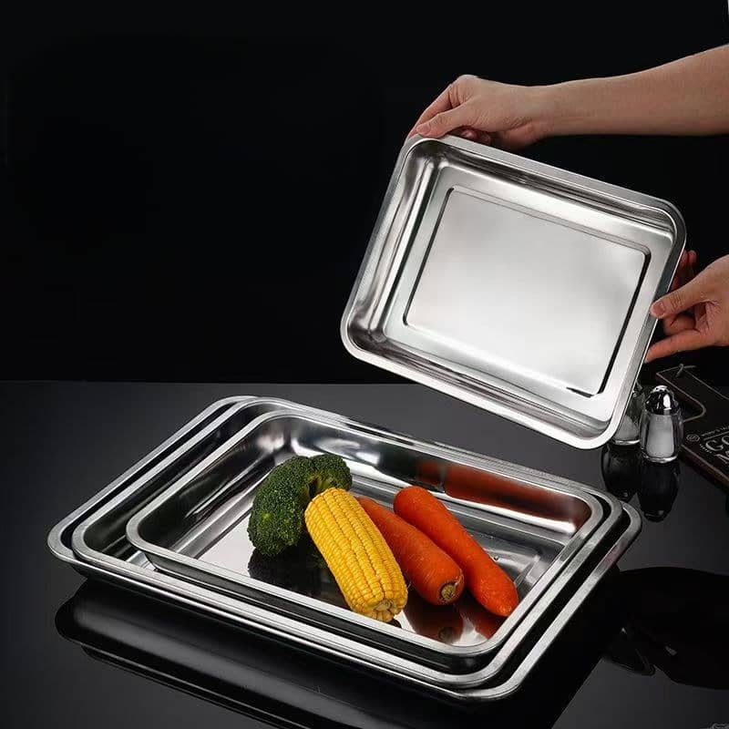 Square stainless steel trays