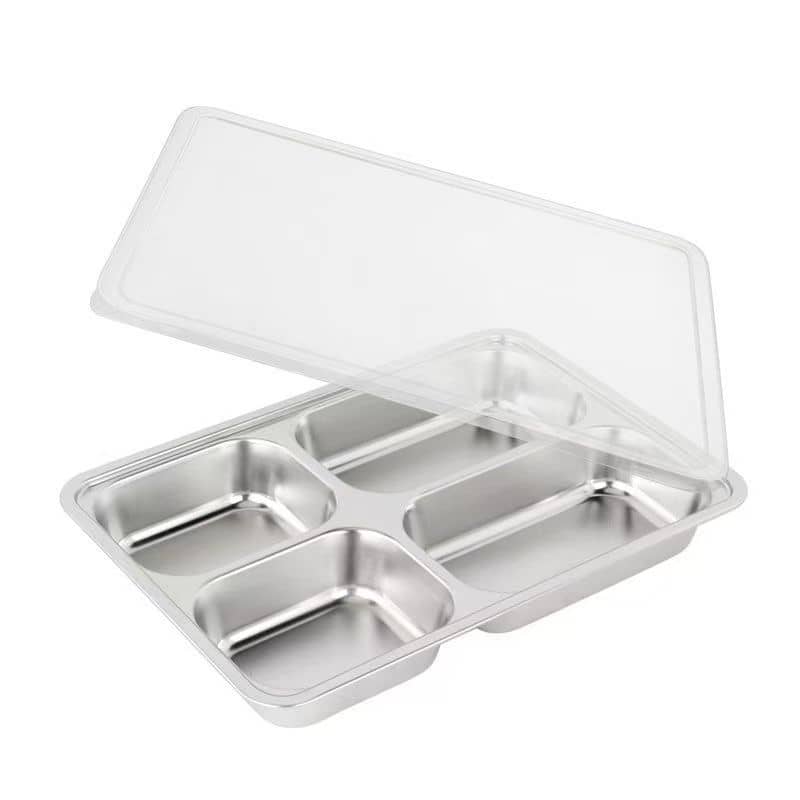 4 Compartment Stainless Steel Fast Food Tray