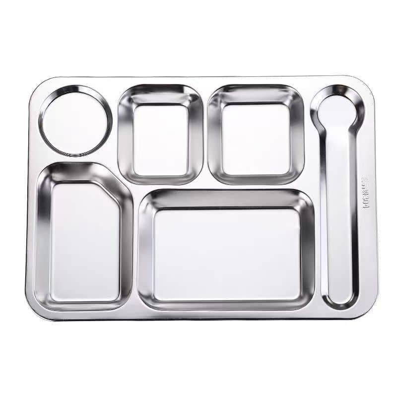 Chinese-style large 6-compartment food tray