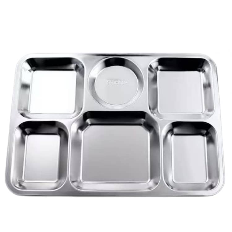 Chinese-style large 6-compartment dinner tray