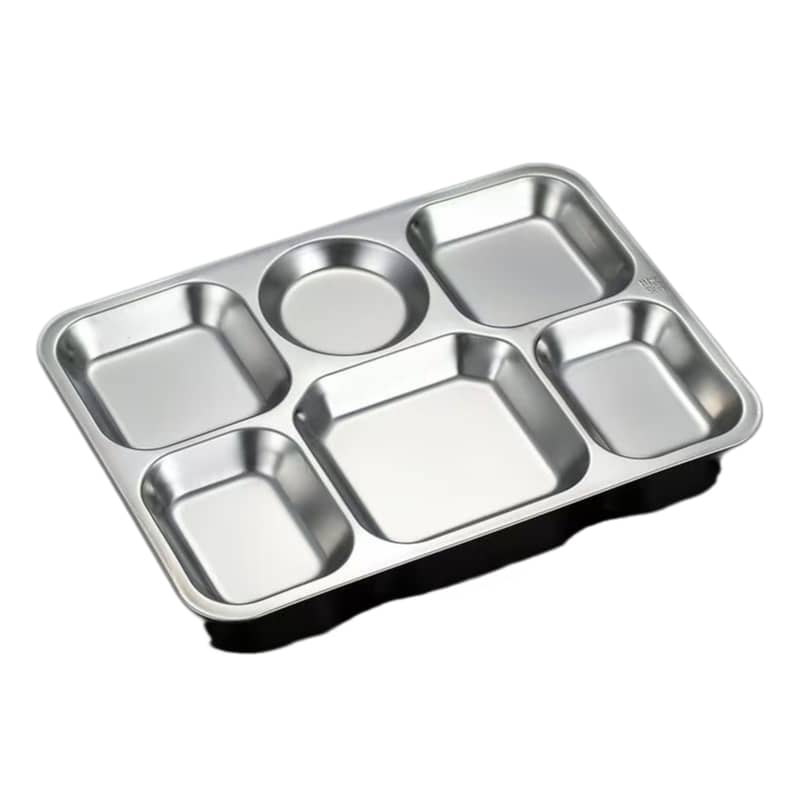Chinese-style large 6-compartment dinner tray