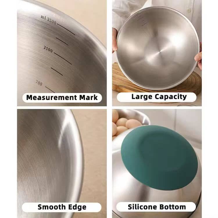 salad bowls (non-slip silicone base)