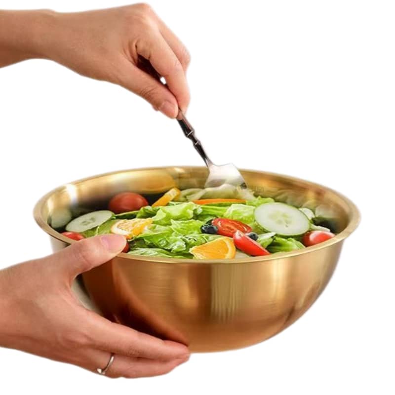 gold-plated stainless steel salad bowls