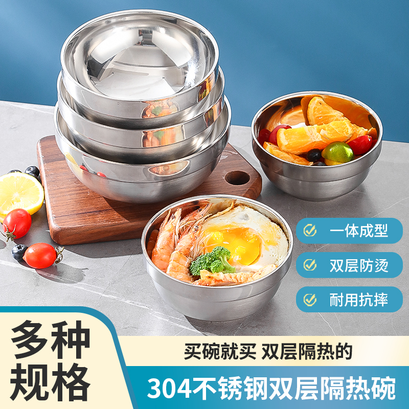 Double-layer anti-scald bowl