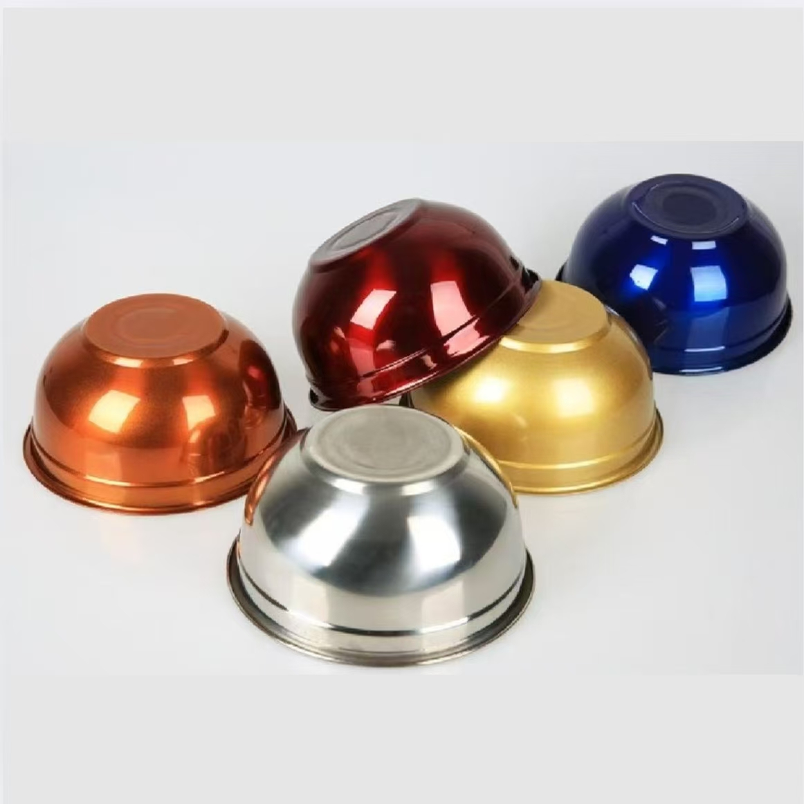 Stainless steel salad bowls