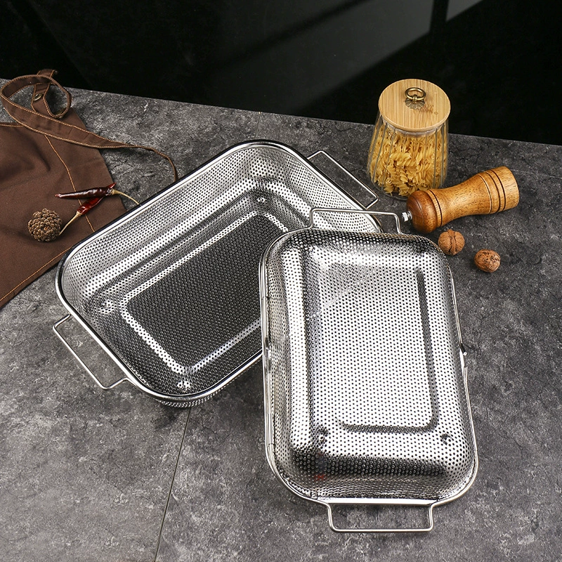 Stainless steel draining basket