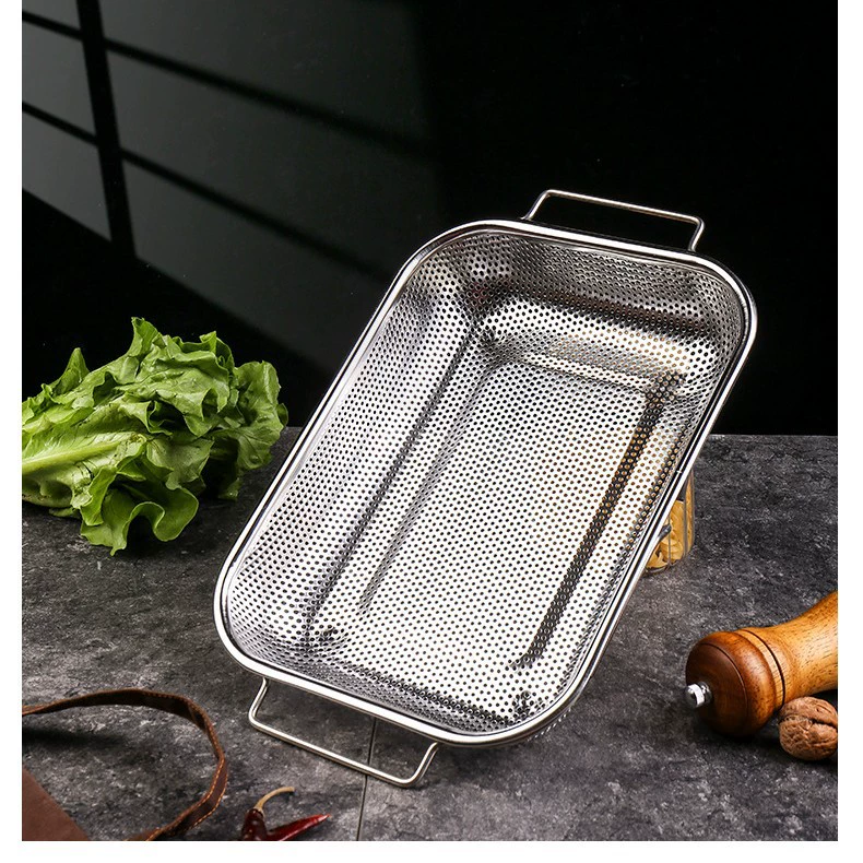 Stainless steel draining basket