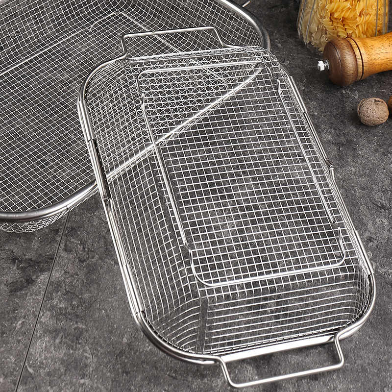 Square fine mesh drain basket