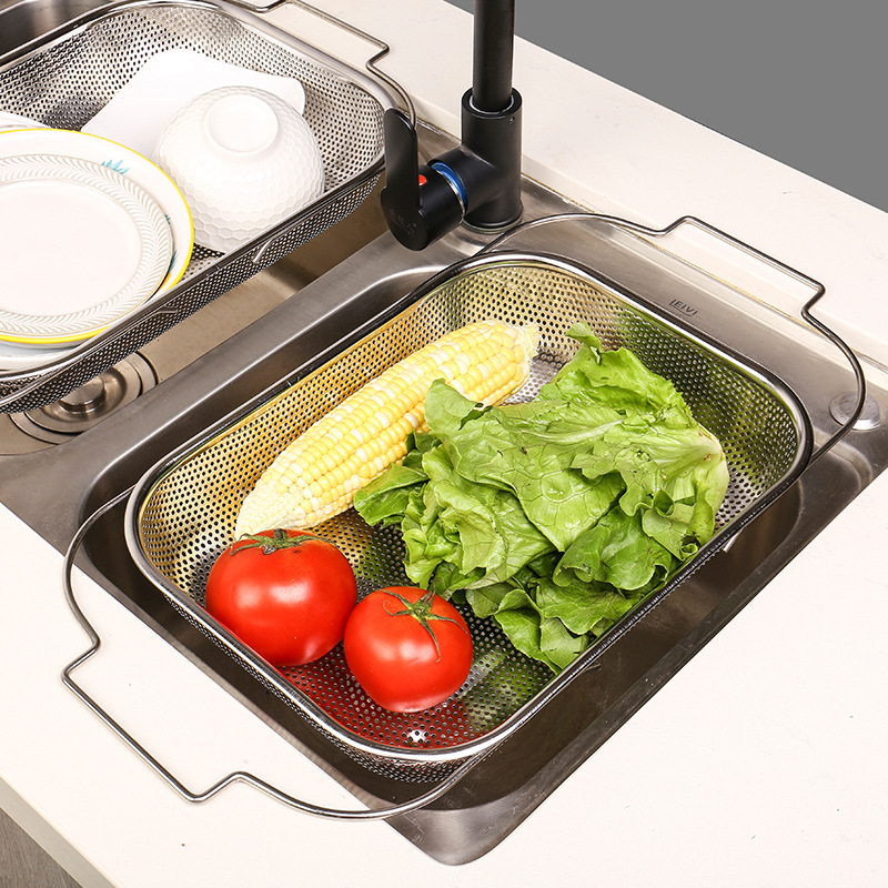 Stainless steel draining basket