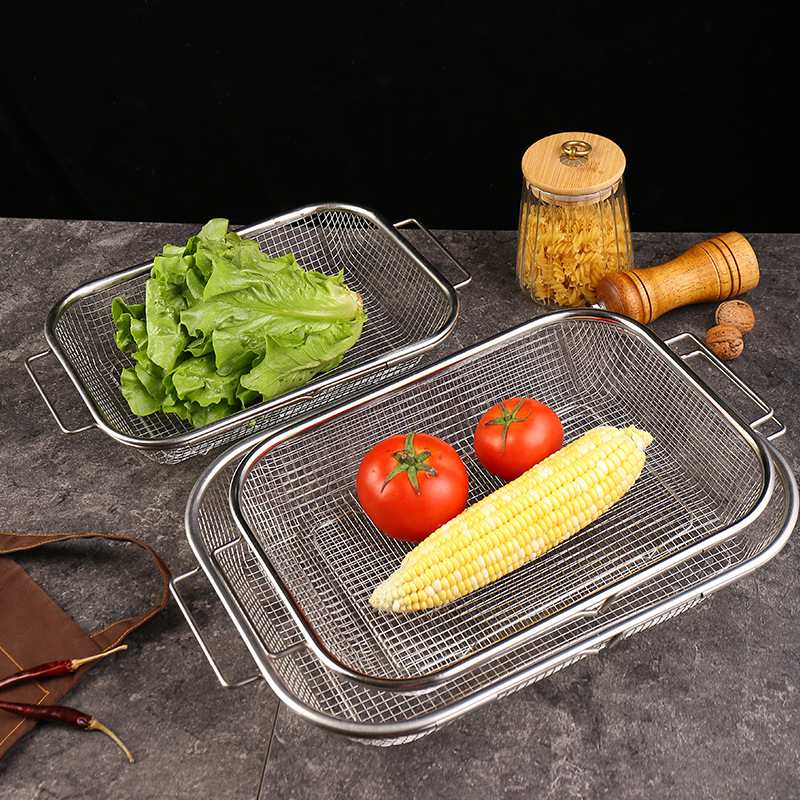 Square fine mesh drain basket