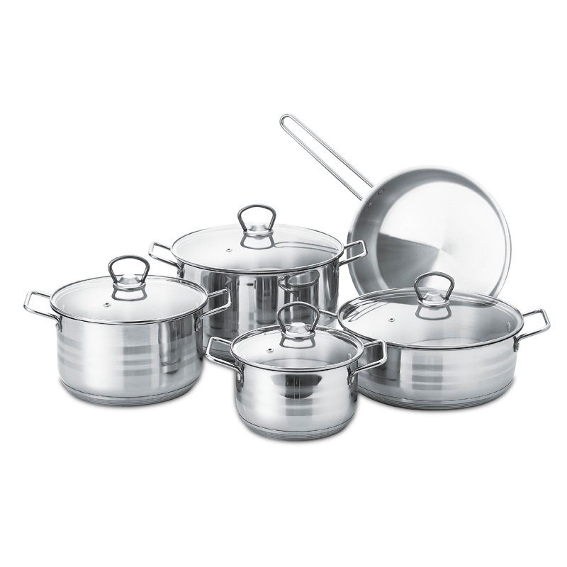 stainless steel kitchen cookware set