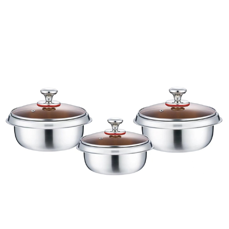 Korean‑style stainless‑steel cookware set 韩式不锈钢套装锅具